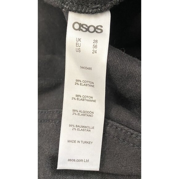 ASOS Womens Curvy‎ Black Skinny Tapered Jeans Plus Size US 24 Stretch Casual - Picture 5 of 6